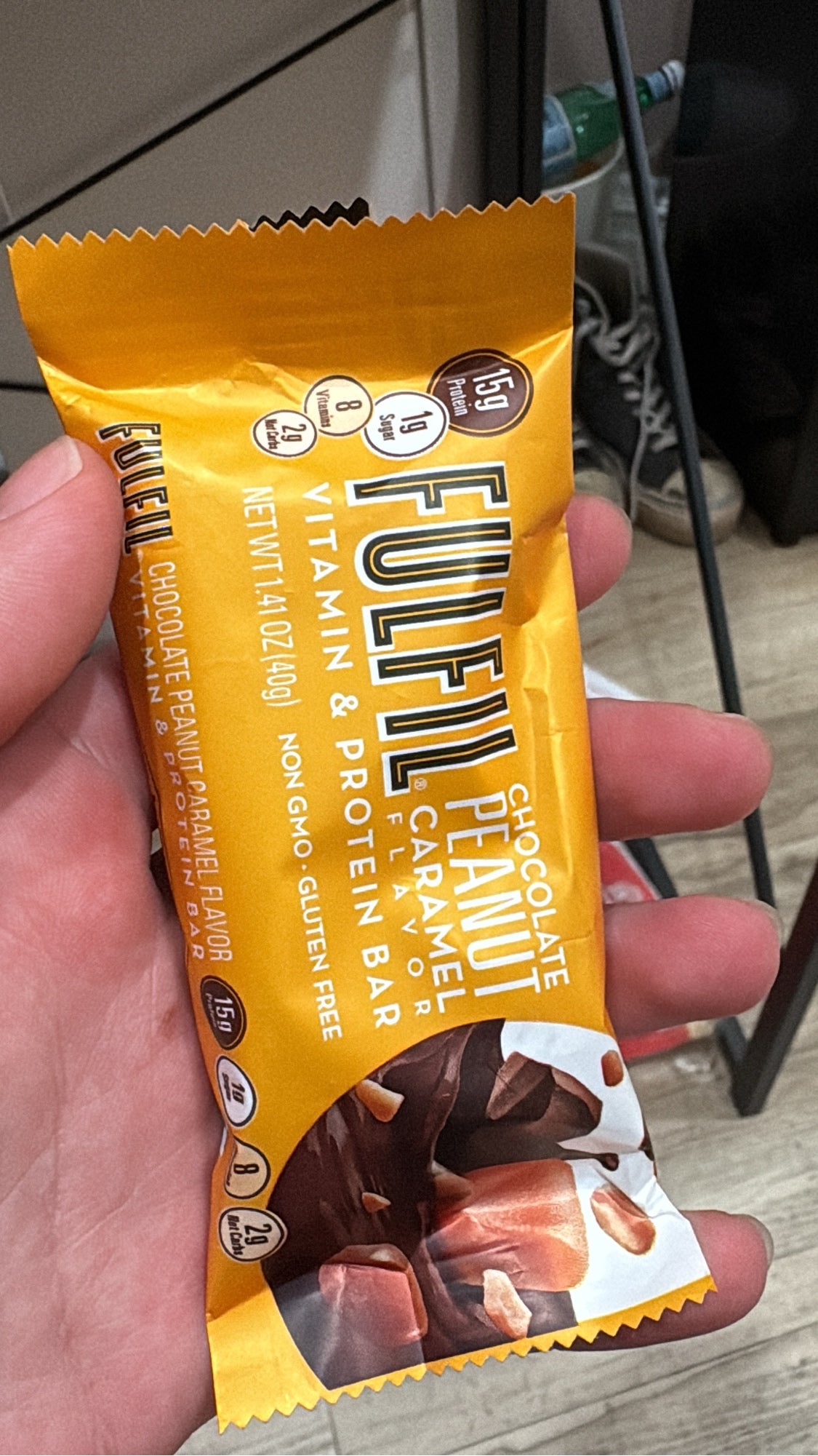 Single FULFIL Chocolate Peanut Caramel bar, 1.41 oz
